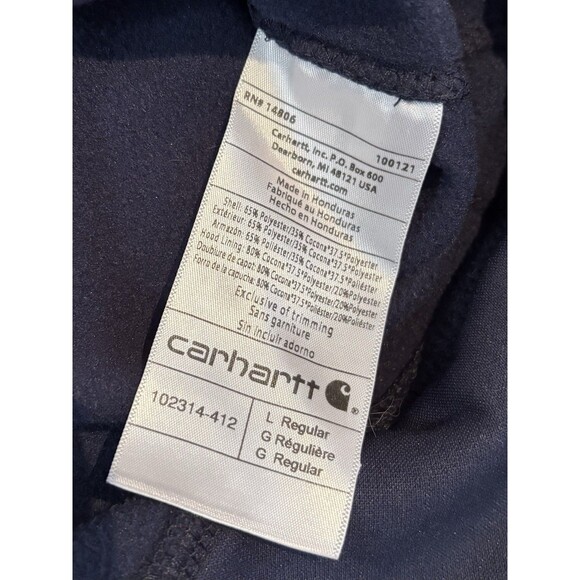 Carhartt Force Hoodie Mens L Large Navy Blue Relaxed Fit Pullover Sweatshirt - Picture 7 of 10